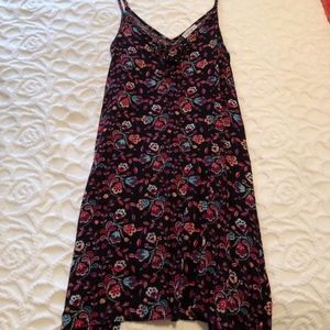 Spaghetti Strap Black Floral Sundress